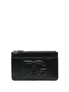 Dolce & Gabbana Black Leather Wallet With Embossed Logo In Black