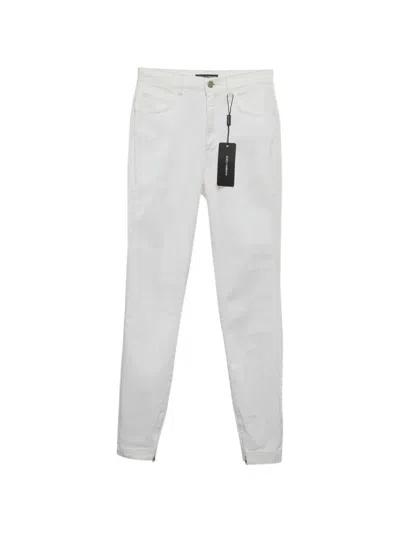 Pre-owned Dolce & Gabbana Zip-cuff Jeans In White