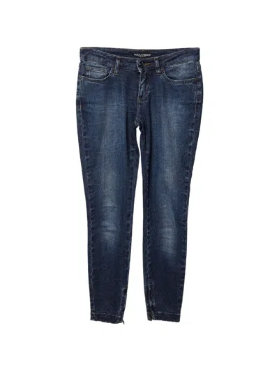 Pre-owned Dolce & Gabbana Zip-detail Jeans In Blue