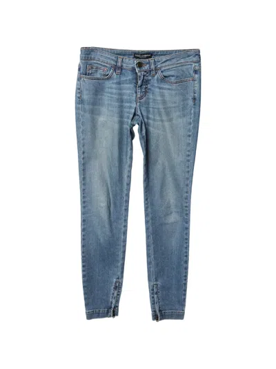 Pre-owned Dolce & Gabbana Zip-detail Jeans In Blue