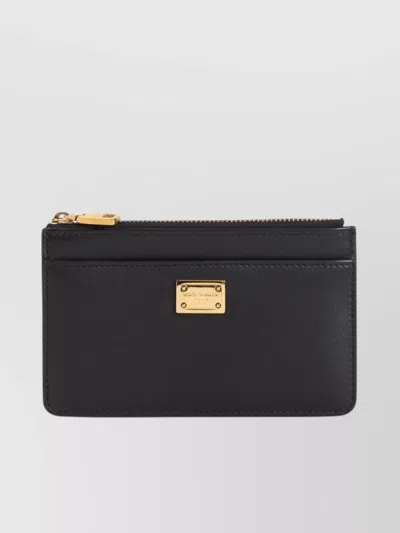 Dolce & Gabbana Zipped Credit Card Holder With Gold-tone Hardware