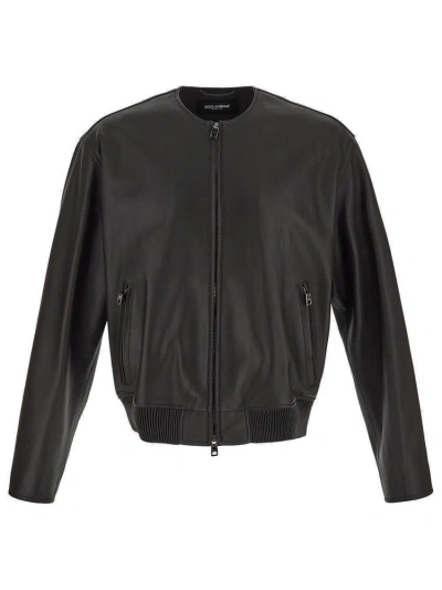 Dolce & Gabbana Zipped Jacket In Black