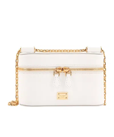 Dolce & Gabbana Zipper Shoulder Bag In White