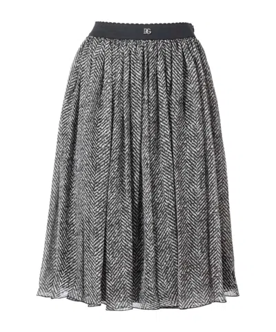 Dolce & Gabbana Zipper Skirt In Black