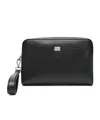 Dolce & Gabbana Logo-plaque Clutch Bag In Black