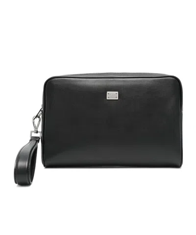 DOLCE & GABBANA DOLCE  GABBANA BRANDED TAG ZIPPED POUCH