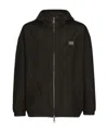 Dolce & Gabbana Nylon Jacket With Hood And Branded Tag In Black