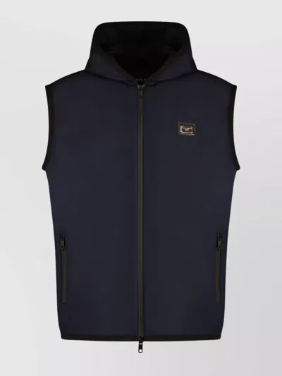 DOLCE & GABBANA ZIPPERED HOODED SPORTY VEST