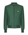 Dolce & Gabbana Nylon Jacket With Branded Tag In Green