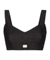 Dolce & Gabbana Cotton Denim Corset Bralette Top In Black