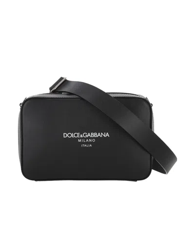 Dolce & Gabbana Zippered Shoulder Bag In Black