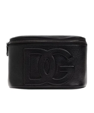 Dolce & Gabbana Zippered Shoulder Bag In Black