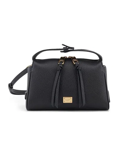 Dolce & Gabbana Zippered Shoulder Bag In Black