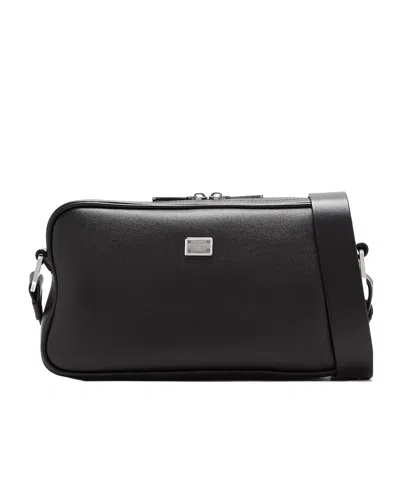 Dolce & Gabbana Zippered Shoulder Bag In Black