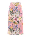 Dolce & Gabbana Stertch Silk Skirt With Multicolor Floral Print In Pink