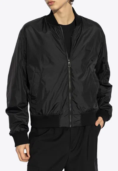 Dolce & Gabbana Zip-up Bomber Jacket In Black