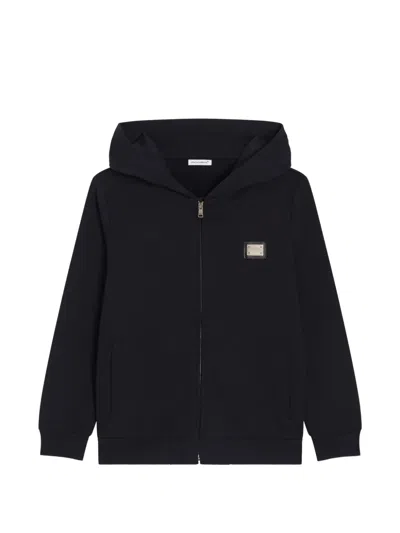 Dolce & Gabbana Kids' Zip-up Hoodie In Blue