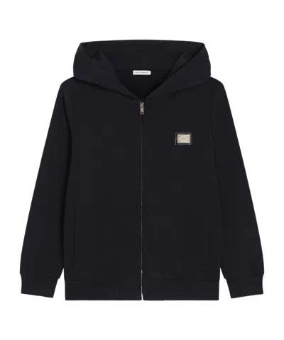 Dolce & Gabbana Kids' Zip-up Hoodie In Blue