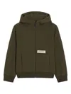 Dolce & Gabbana Hooded Sweatshirt With Logo Tape In Brown