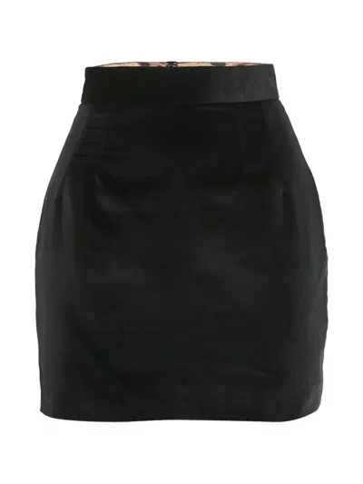 Pre-owned Dolce & Gabbana Zip-up Mini Skirt In Black