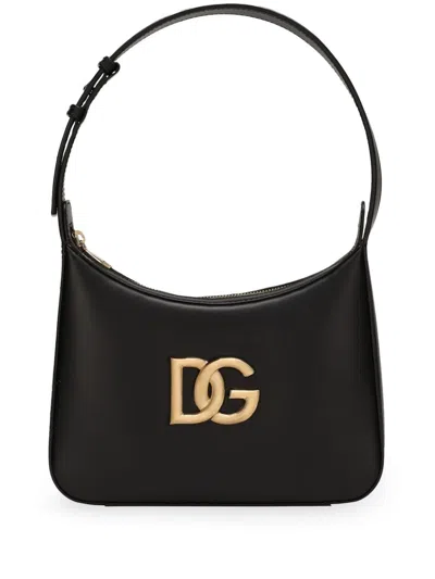 Dolce & Gabbana Structured Calfskin Shoulder Bag
