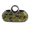 Dolce Mela Decorative Ceramic & Glass Purse Floral Vase