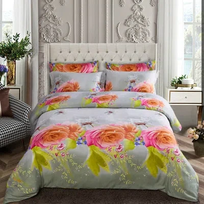 Dolce Mela Innocence Reversible Duvet Cover Set In Orange