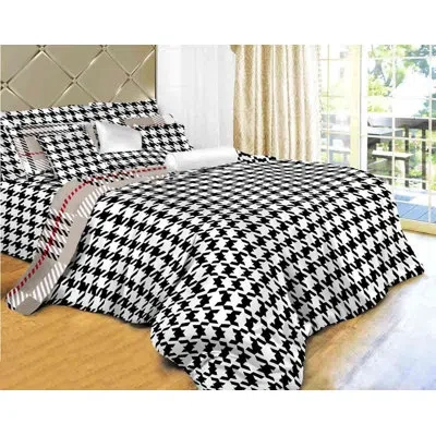 Dolce Mela Luxury Cotton Reversible Duvet Cover Set In White,black
