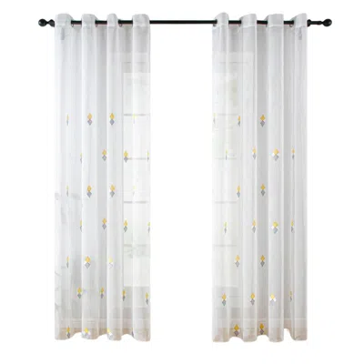 Dolce Mela Sheer Curtain Panels In White