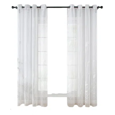 Dolce Mela Sheer Curtain Panels In White