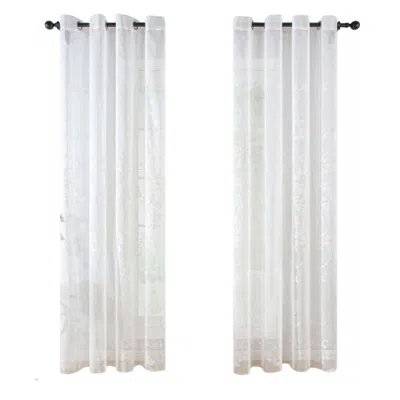 Dolce Mela Sheer Curtain Panels In White