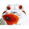 Dolce Mela Twin Size Duvet Cover Sheets Set, Poppies