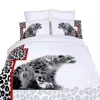 Dolce Mela Twin Size Duvet Cover Sheets Set, White Cheetahs