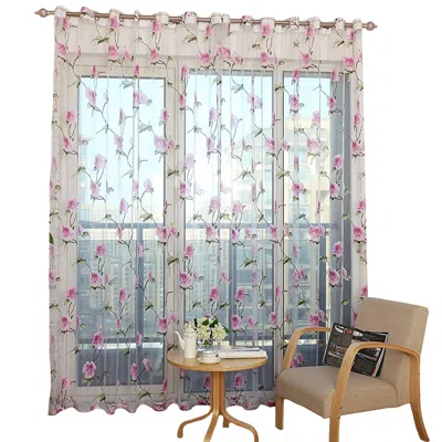 Dolce Mela Window Sheer Curtains Panel In Pink