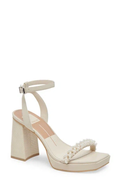 Dolce Vita Adilyn Imitation Pearl Platform Sandal In Vanilla Pearls