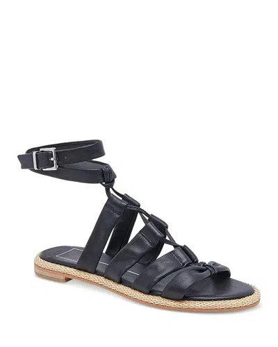 DOLCE VITA ADISON SANDAL WOMEN'S BLACK LEATHER BUCKLE ANKLE STRAP JOBB581
