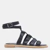 Dolce Vita Adison Womens Leather Buckle Gladiator Sandals In Black