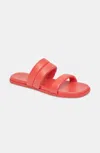 DOLCE VITA ADORE LEATHER SLIDE SANDAL IN RED