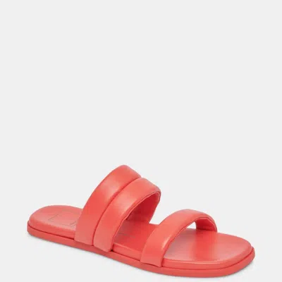 Dolce Vita Adore Leather Slide Sandal In Red