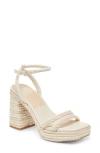 Dolce Vita Agnes Ankle Strap Platform Sandal In Bone Leather