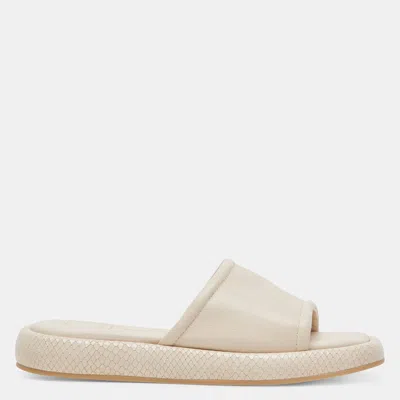 Dolce Vita Aisha Platform Slide Sandal In Ivory Leather