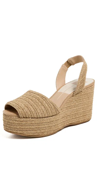 Dolce Vita Akera Wedge Espadrilles Natural Raffia In Brown