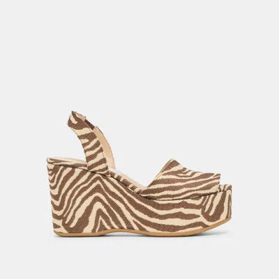 Dolce Vita Akera Wedges In Beige Zebra Raffia Size 12 By  In Brown