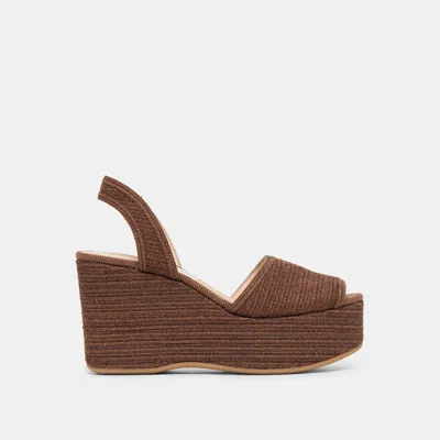 Dolce Vita Akera Wedges In Cocoa Raffia Size 13 By  In Brown