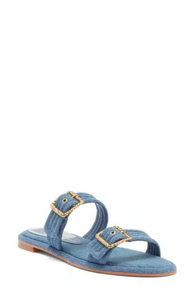 Dolce Vita Alaina Slide Sandal In Blue Denim