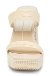 Dolce Vita Alani Faux Pearl Platform Sandal In Vanilla Raffia