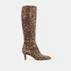 Dolce Vita Aldy Wide Calf Boots Brown Leopard Printed Suede In Brown