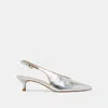 Dolce Vita Alenna Heels Silver Distressed Leather In Multi
