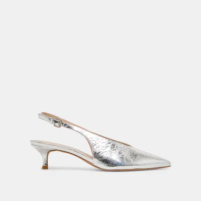 Dolce Vita Alenna Heels Silver Distressed Leather In Multi