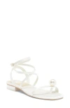 Dolce Vita Alessa Strappy Toe Loop Sandal In White Satin